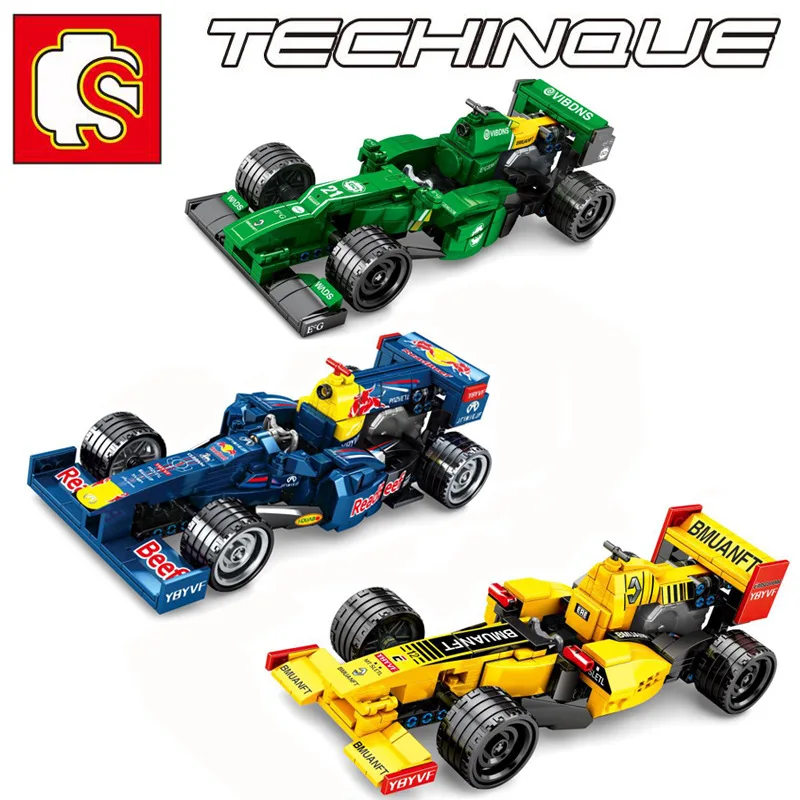 

SEMBO 701352 701353 701354 MOC Technic series Building Blocks Jaeger Hurricane Series F1 Team Racing Model Bricks Toys for Kids