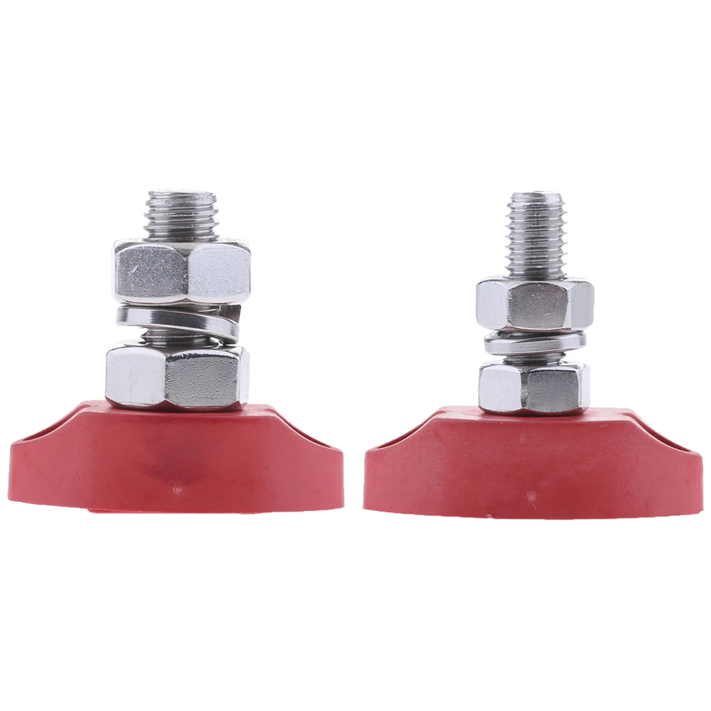 2 Pieces Junction Block Power Post Set Insulated Terminal Single Stud 6mm&8mm