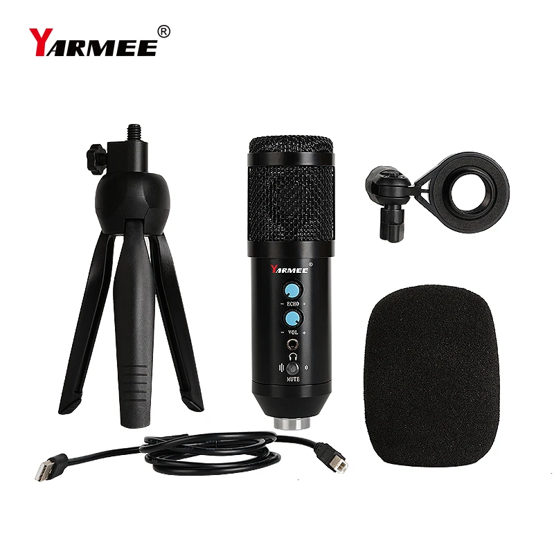YARMEE USB конденсаторный микрофон ПК для компьютера пение веб класс игровая Встреча