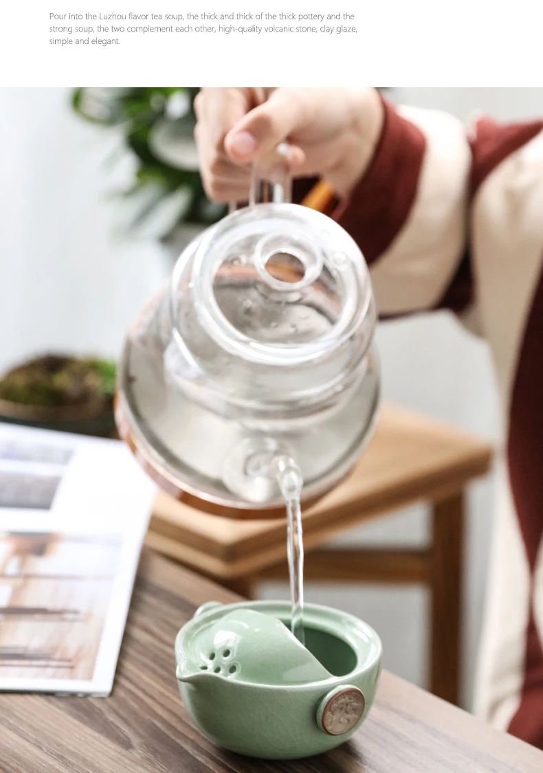 Чайный сервиз Gaiwan нежный чайный набор кунг-фу Ruyao Ru печи фарфоровые портативные чайные сервизы дорожный Чайный Сервиз керамическая чайная чашка чайный горшок quik-чашка