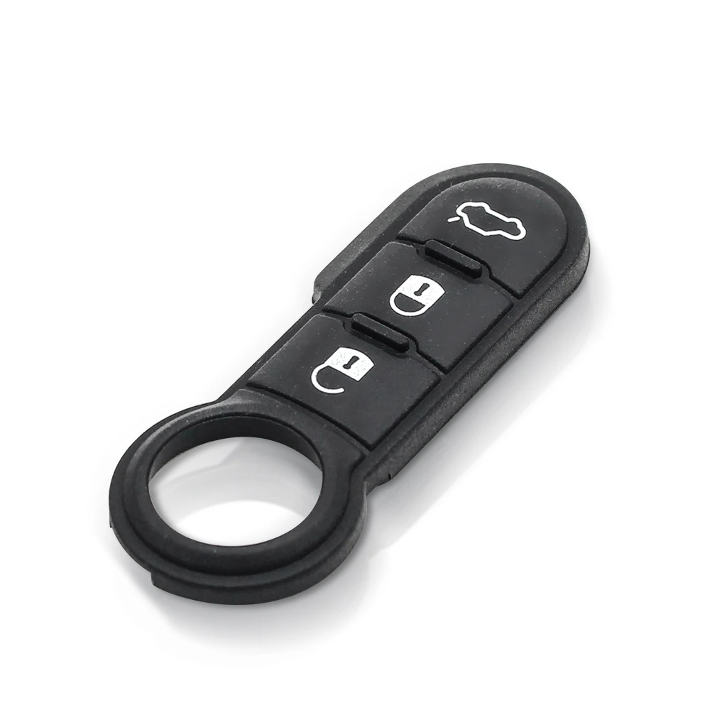 KEYYOU Pad pulsante in gomma chiave a distanza per Fiat 500 Punto Ducato Stilo Panda Abarth Auto Key Pad 3 pulsanti - H70193aa95ed045f9a092ed7d1f579e74B