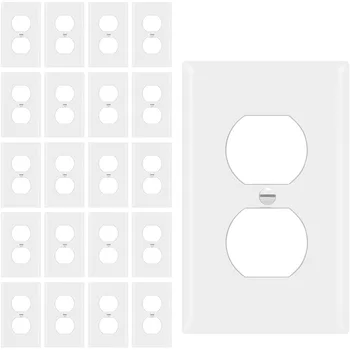 

Wall Plate Kit, Duplex Receptacle Cover, Unbreakable Carbonate Material, 1-Gang, White, 20 Pack
