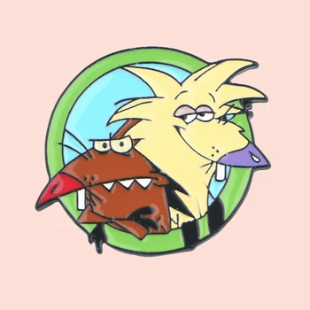 

ZF13 Cartoon Beavers Jewelry Enamel Pins And Brooches Cartoon Creative Metal Denim Hat Badge For Friends