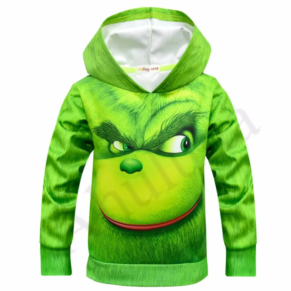 Рождественские костюмы Grinch для костюмированной вечеринки; толстовки с капюшоном с изображением зеленого Монстра; боди для детей; комбинезоны для мальчиков; футболки; C18301
