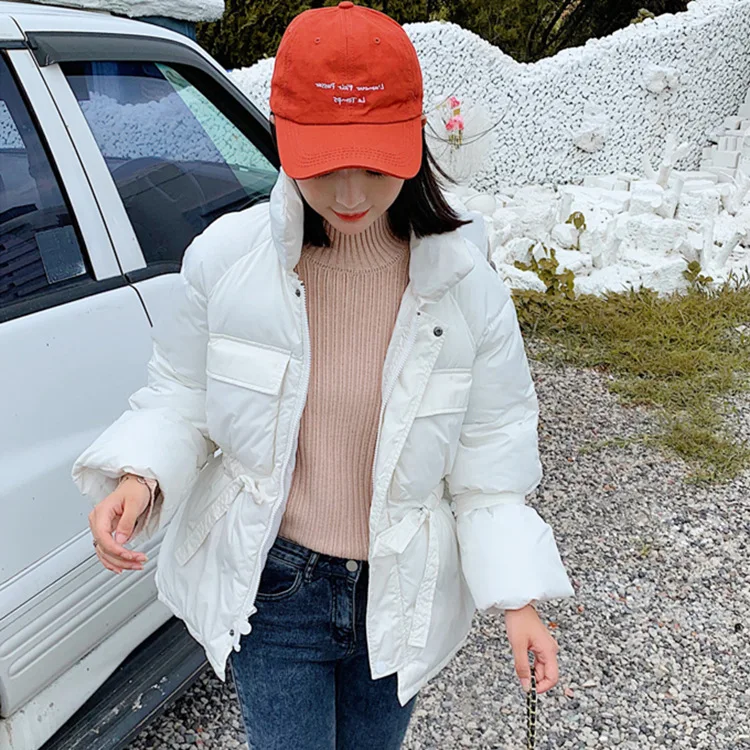 

Network hong yu rong Cotton Coat 2019 Autumn And Winter New Style Korean-style WOMEN'S Wear Loose-Fit Waist Hugging Short-height