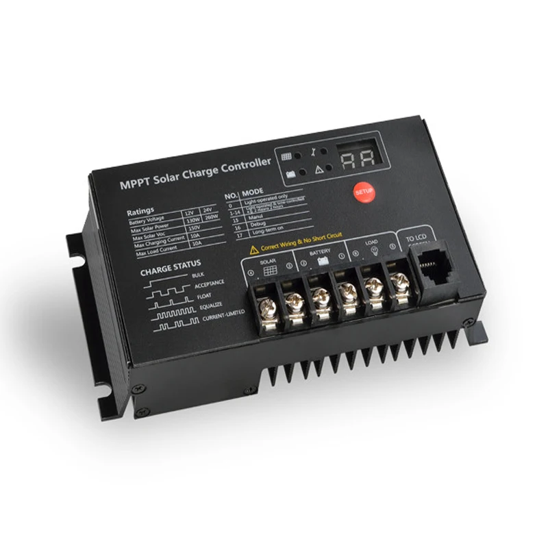 MPPT солнечный Sharge контроллер высокой эффективности 10A 12 V/130 W 24 V/260 W CE ROHS для домашняя заявка