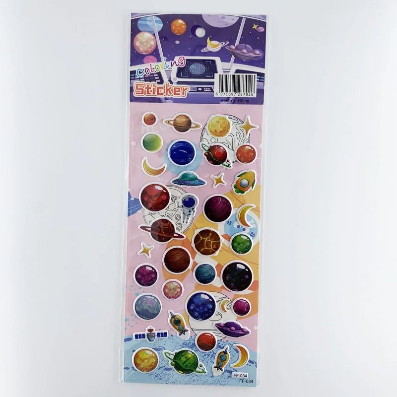3D Space Planet Pattern Bubble Foam Stickers for Kids Scrapbooking Stickers DIY Decoration Gift 4 Sheets/set 3d stickers