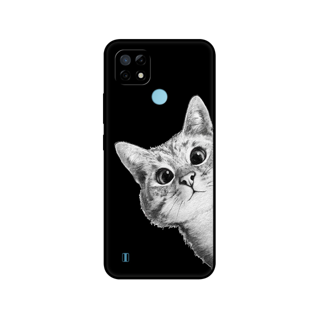 Realme C21 Case Silicon Back For OPPO RealmeC21 C 21 Phone Cover 6.5" Funda RMX3201 Bumper Capa Etui Soft black tpu case