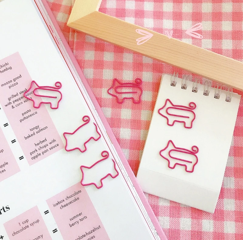 Металлические зажимы для бумаги с милой Свинкой Pin Book Bookmark Memo Clip офисные и
