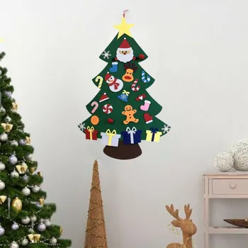 

Decoration Christmas Felt Of Christmas Tree Pendant DIY Wall Hanging Felt Kid Toys Christmas Present 2020 Xmas Hanging Ornaments