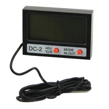 Цифровой термометр с двумя кнопками без аккумулятора Черный Автомобильный ЖК-дисплей