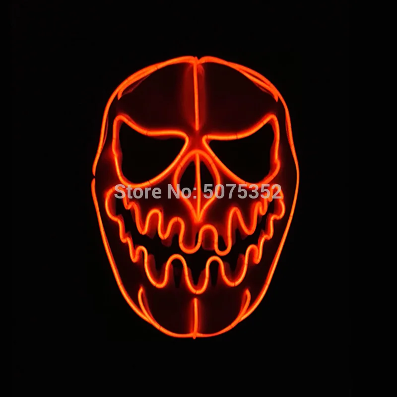 Design-D Светящиеся Вечерние Маски для Хэллоуина, светодиодные маски EL Wire Horror, маска клоуна, гримаса, светильник, маска для темной прихожей, Пасхи - Цвет: Design-D