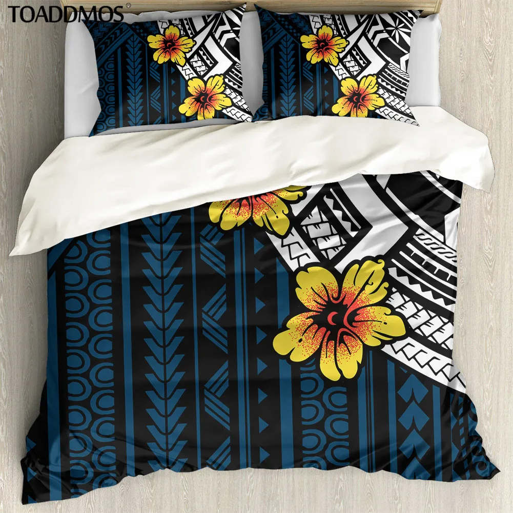 

TOADDMOS Polynesian Floral Pattern Comfort Bedding Sets Bed Duvet Cover & Pillowcase Set Premium Quilt Cover Home Decoration