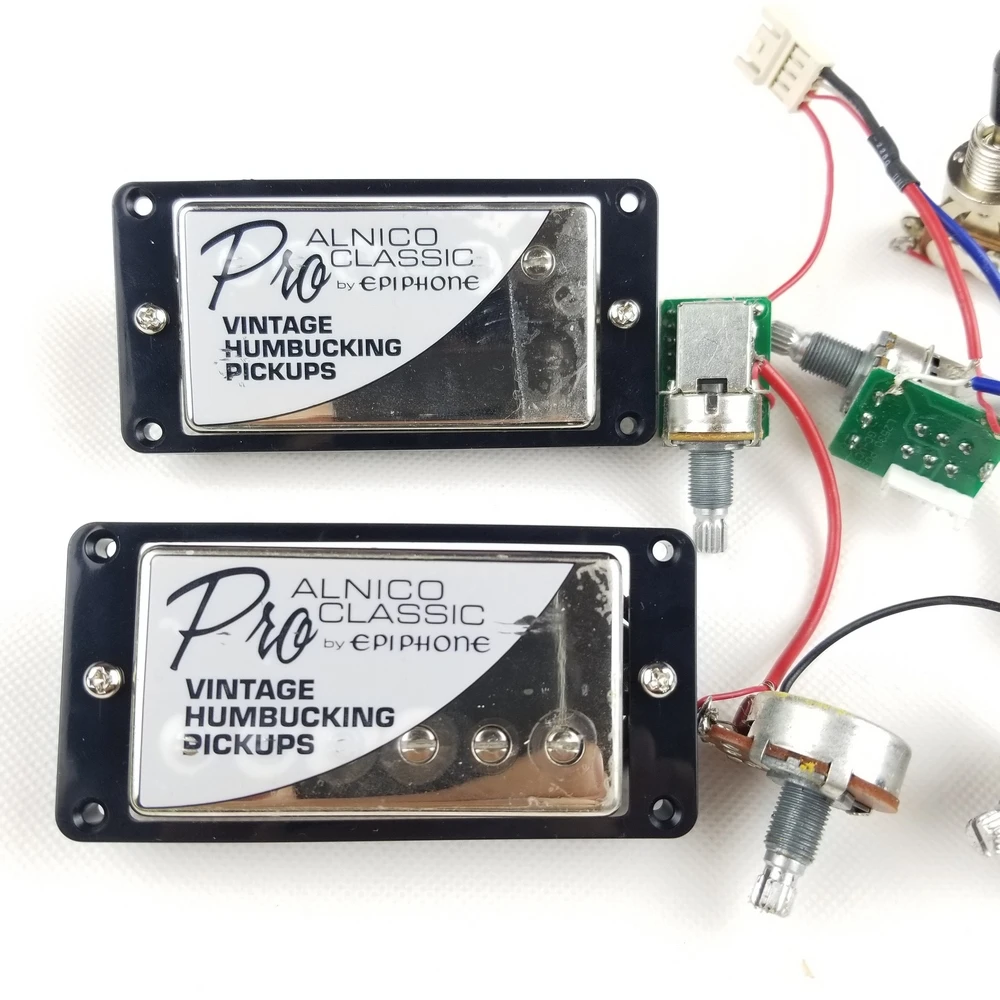 

NEW Chrome LP Standard Pro Alnico Classic Electric Guitar Humbucker Pickups with Pro Wiring Harness For EPI silver Cover