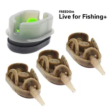 3Pcs Bait Feeder Kit Carp Fishing Inline Flat Method Feeder 3+1 Method Bait Basket Feeder Mould Set Bait Holder Fishing Tool