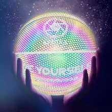 

Holographic Reflective Basketball Ball Wear-Resistant Luminous Night Light Ball Basketball Glowing Basketball Ball With Bag