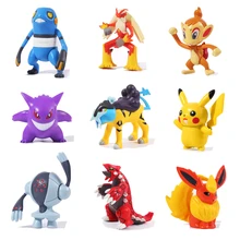 

TOMY Pokemon Figure 5-10cm Charmander Popplio Litten Pikachu Rowlet Treecko Eevee Greninja Anime Action Figure Dolls Toy