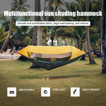 

Outdoor Camping Shade Anti-mosquito Hammock Quick Build Hanging Bed Swing Tent H7JP