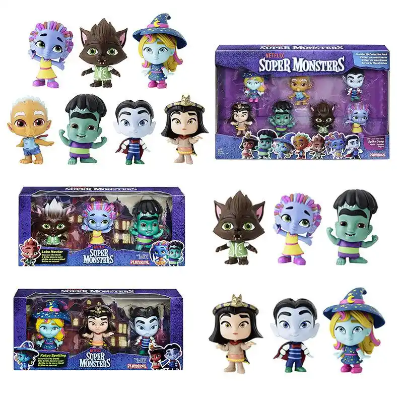 Hasbro Netflix Super Monsters Set Of 7 Collectible Anime Figures Monster Trio Action Figure Doll Model Toys For Kids Gift 4 Inch Action Figures Aliexpress