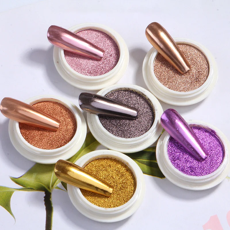 Nail Decoration Metal Nail Mirror Glitter Powder Rub Gel Polish Dust Shiny Gold Silver Fine Chrome Flakes Pigment DIY Accessories