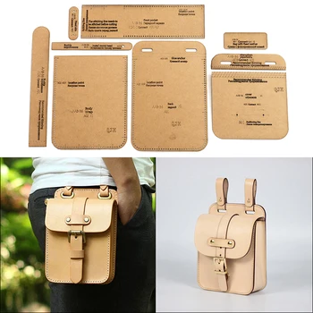 

1Set DIY Kraft Paper Template New Multifunction Waist Bag Storage Bag Leather Craft Pattern DIY Stencil Sewing Pattern 13cm*20cm