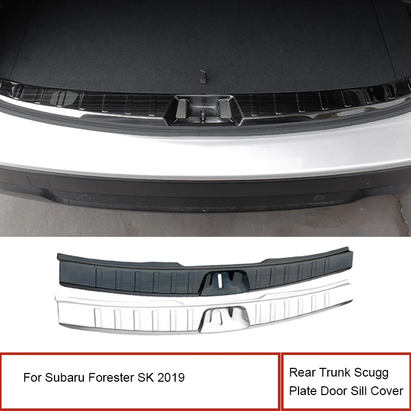 1 Pcs Rear Trunk Scugg Plate Door Sill Cover For Subaru Forester SK 2019 ABS Chrome Carbon Fiber Protector Inner Bumper Trim | Автомобили