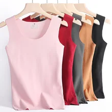 Cheap Korean Women Tank Tops Women Cotton Top Plus Size Woman Sleeveless Basic Tanks Tops Woman Stretch Camis Plus Velvet Back Vest