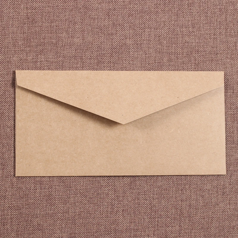 10 шт./партия, Винтажный конверт из крафт-бумаги, письмо, красный, черный, европейский стиль, конверт для визиток, приглашения, Черный Конверт - Color: Kraft-paper