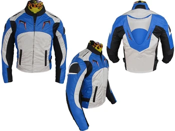 

Motorbike Downhill Bike Mountain Bicycle Off Road Motocross Blue White Jackets With Protector