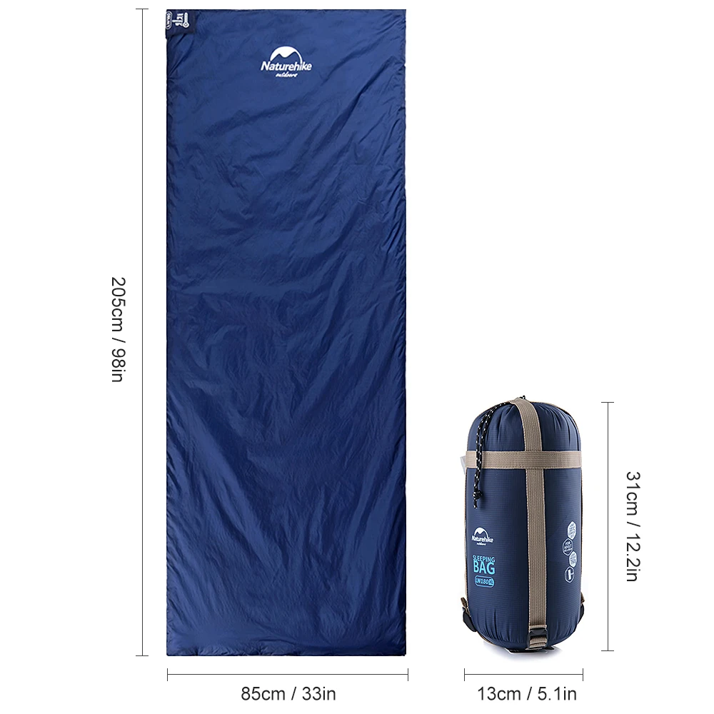 Naturehike 80x33In Открытый спальный мешок выживания водонепроницаемый спальный мешок легкий конверт спальный мешок с мешком кемпинг