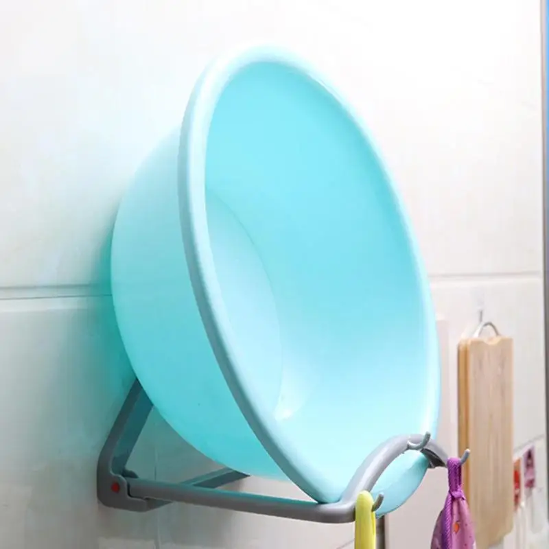 

1PCS Washbasin Holder Automatic Rebound Storage Rack Kitchen Door Wall Suction Organizer Bathroom Towel Basin Storage Holder