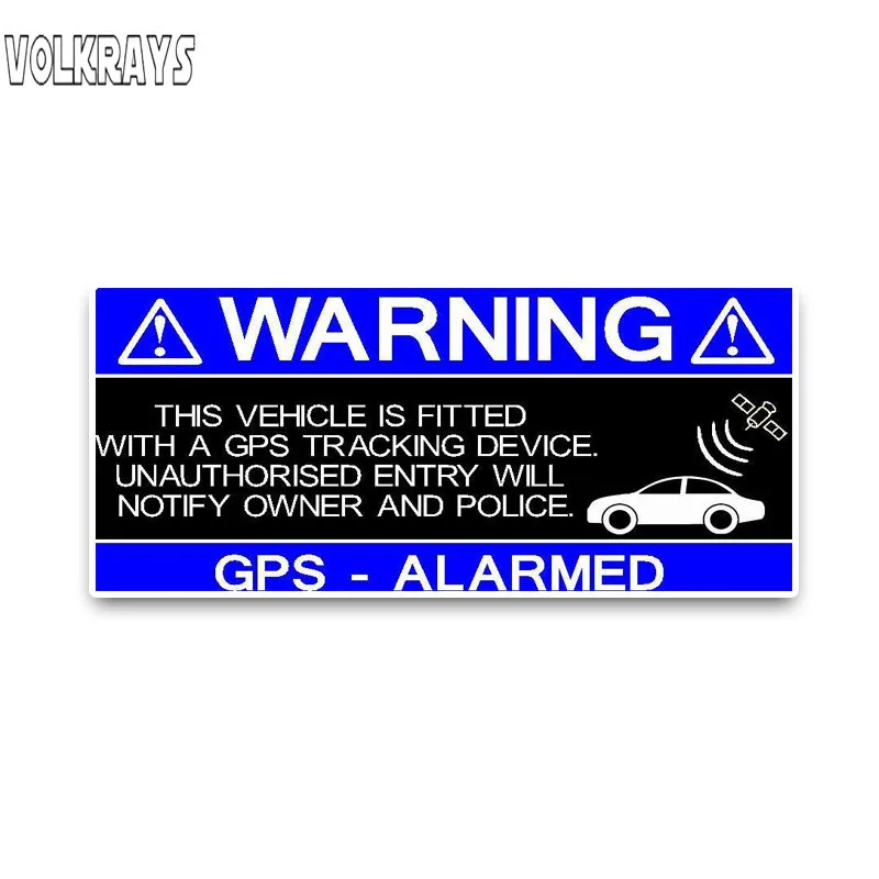 Vilkrays Cool Car Sticker Warning Unauthorised Entry Notify Police GPS Blue Noticeable Accessories Sunscreen PVC Decal 4cm*11cm |