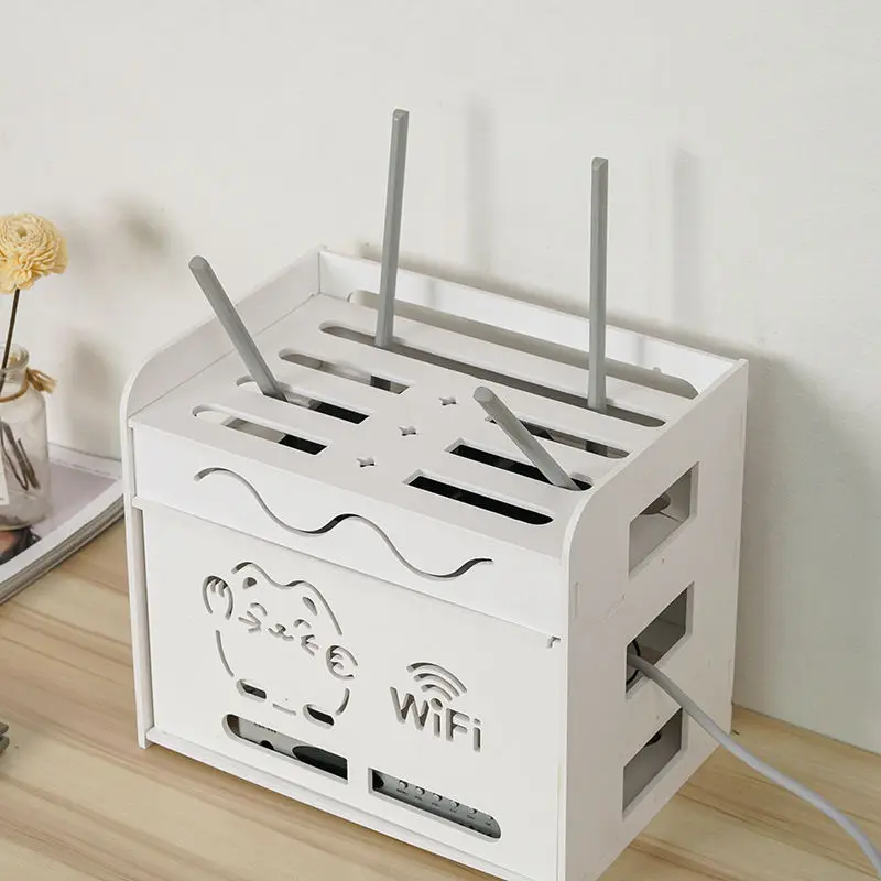 

Wifi Router Storage Boxes Cable Power Plus Wire Bracket wire plug-in cable box power cord hidden box set top box storage shelf