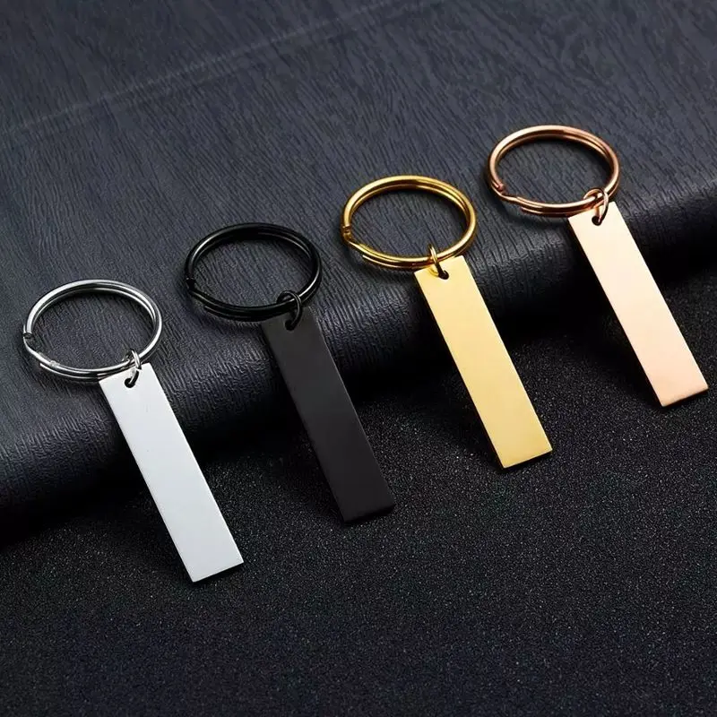 Rinhoo Personalized Customized Engraved Keychain For Car Logo Plate Number Stainless Steel Anti-lost Key Chain Jewelry Gift lost