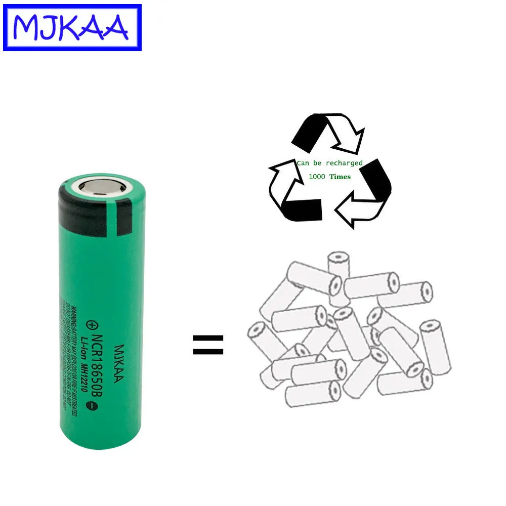 MJKAA 4 шт. защищенный NCR18650B 3400mAh 3,7 V литиевая аккумуляторная батарея для фонарика литий-ионные батареи