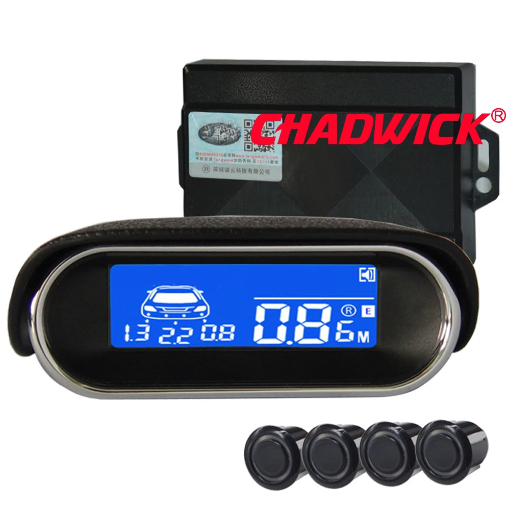 

LCD Parking Sensor Auto Car Detector Parktronic Display Reverse Backup Radar Monitor System with 4 Sensors clear CHADWICK 3030