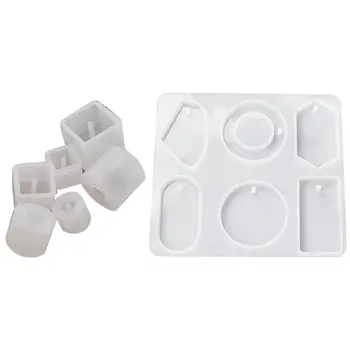 

1 Set Round Square Silicone Mold for Jewelry Pendant & 1 Set Diy Earrings Silicone Mold Sweater Chain Pendant Mould