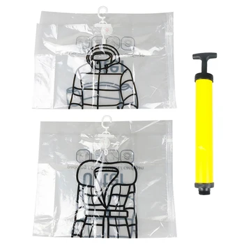 

Hanging Clothes Compression Bag Storage Bag Transparent Large Thick Down Jacket Pumping Vacuum Bag For Clothes Sorting Bag