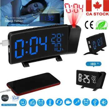 

CA Digital Projection Alarm Clock With LCD Display Voice Radio LED Projector