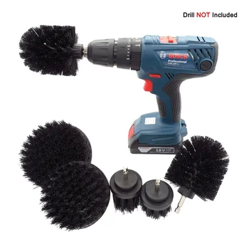 

Free shipping 6pcs set Drill Brush Attachment Set Scrubber Brush Scouring and Scrub Pads Cleaner