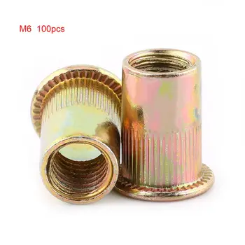 

Threaded Rivet nut Carbon steel M6*15 Flat head Screw Equipment Insert