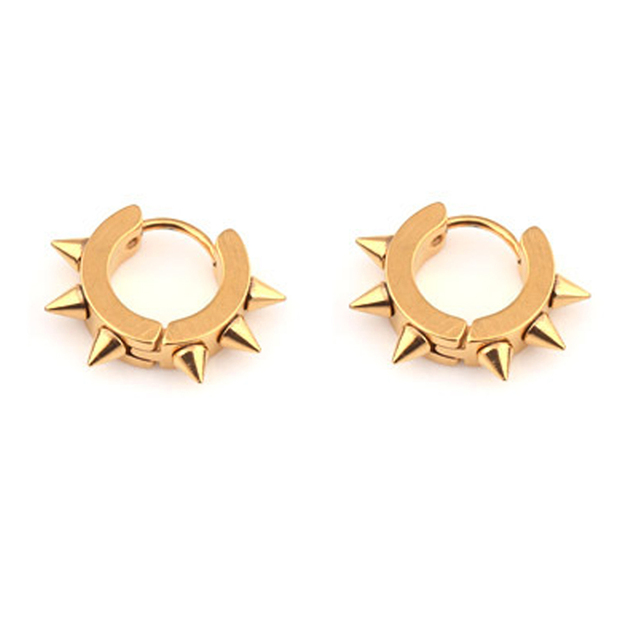Punk Titanium Steel Ear Clip Ear Stud Earrings For Men Women Black Pierced/No Pierced Fake Ear Circle New Pop Jewelry