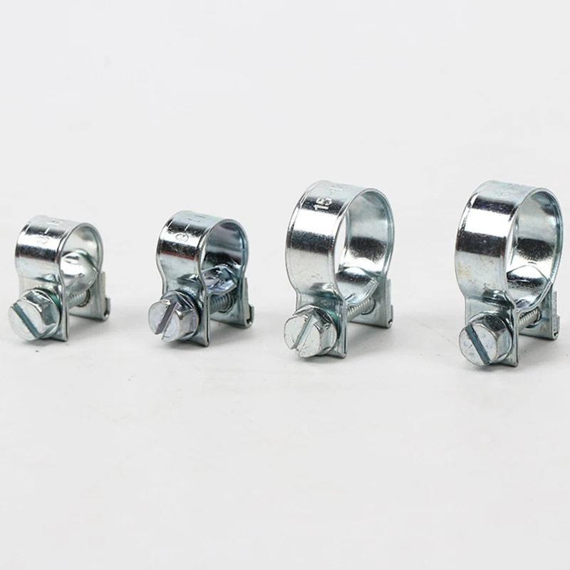10PCS/Set Car Fuel Hose Clips Hoses Clamps Set Mini Carbon Steel Air Hose Clamp Diesel Petrol Pipe Clips Auto Parts