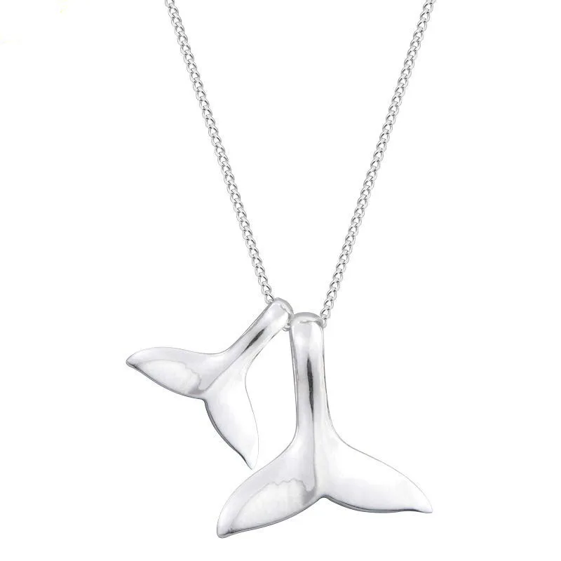 Flyleaf стерлингового серебра 925 ожерелье для женщин двойной хвост русалки ожерелье s& Подвески Модные женские вечерние ювелирные изделия