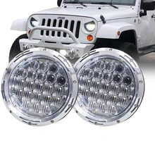 

2Psc 7 Inch LED Headlight H4 High Low Beam DRL Dot E9 7" Headlamp For Lada 4x4 Urban Niva Jeep JK Land Rover Defender Hummer