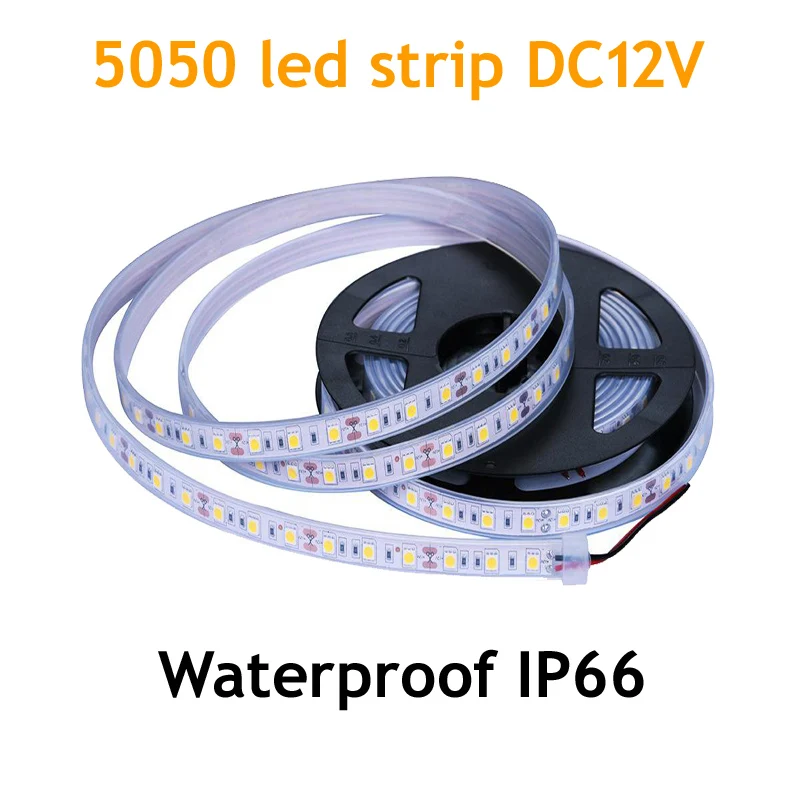 Водонепроницаемая гибкая светодиодная лента IP66 SMD 5050 60 светодиодов на метр 12 в