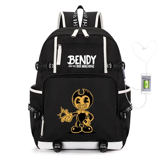 Style 7 Bendy чернильная машинка рюкзак с usb-портом для мужчин и женщин холщовая школьная книга сумки рюкзак для ноутбука Mochila Feminina для мальчиков и девочек - Цвет: Style 7