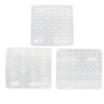 

Rectangle Round DIY Crystal Epoxy Bracelet Necklace Pendant Mold Resin Handmade Pendant Making Silicone Mold