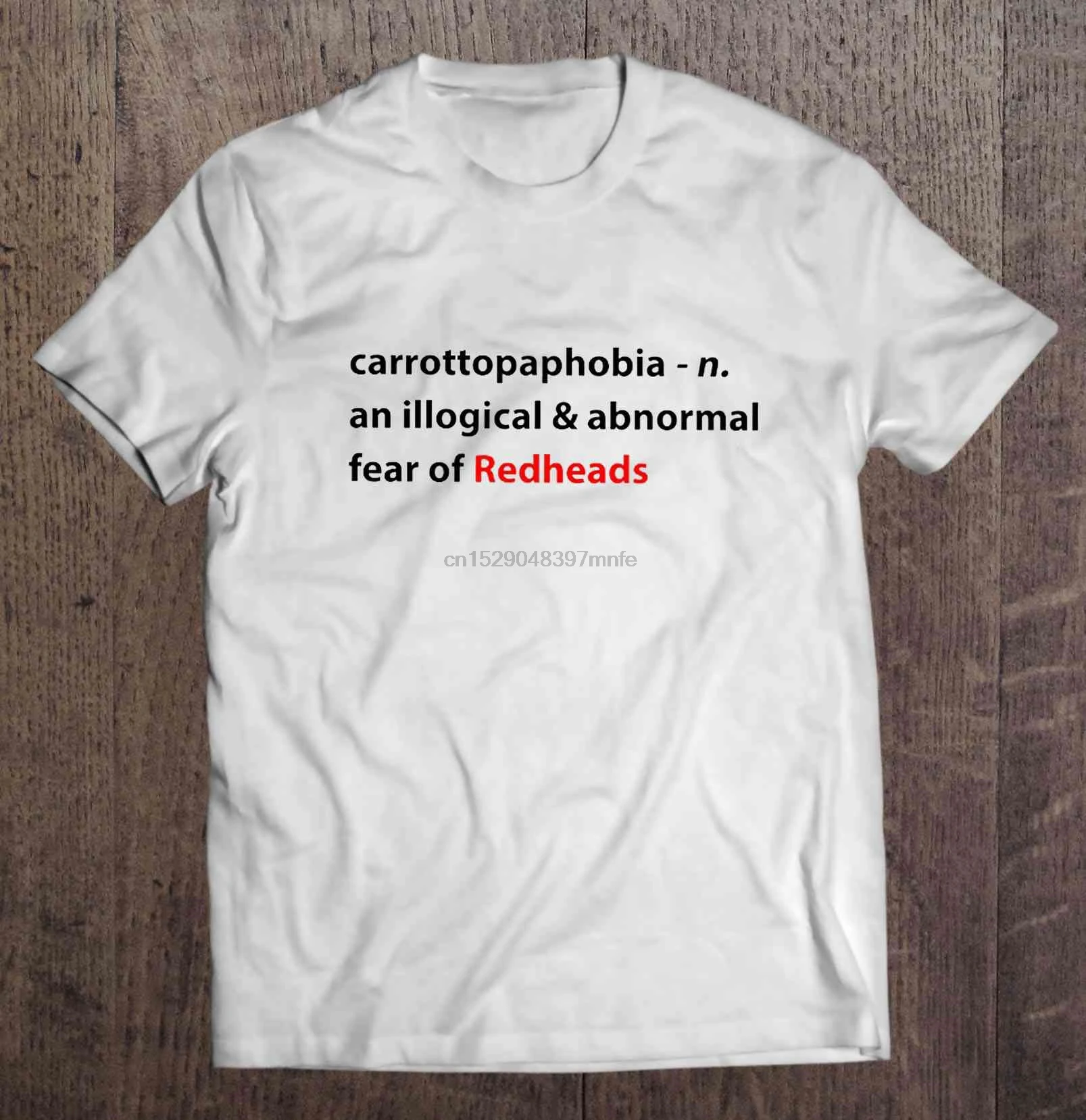 Мужская футболка Carrottopaphobia нелогическая и ненормальная боязнь красных голов