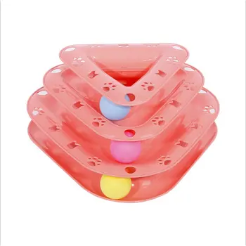 

Bright Color 3 Layers Cats Interactive Cat Training Toy Games For Cats Mouse Goods Plate Turntable Cat Supplies